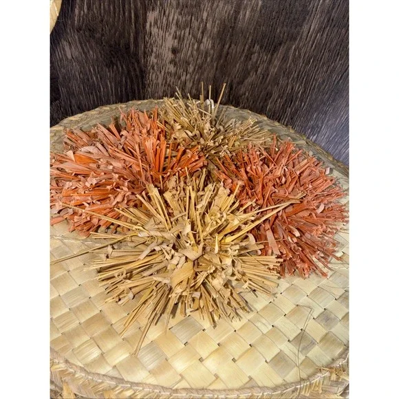 Handmade Nassau Bahamas Woven Tote Bag Handbag Beach Basket Raffia Straw‎ 12"H - Picture 5 of 9